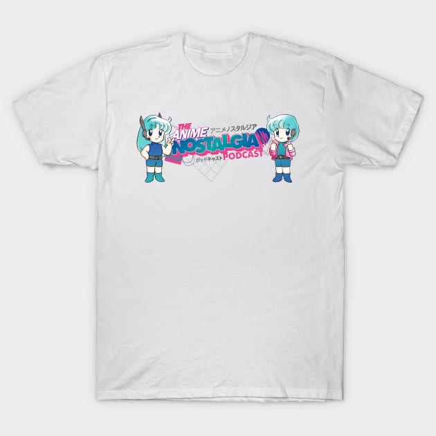 Official Anime Nostalgia Podcast logo & mascots T-Shirt by AnimeNostalgia